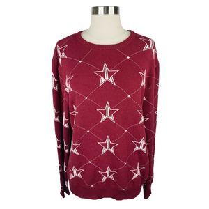 Jeffree Star Fashion Maroon Knit Pullover Sweater - Size Large